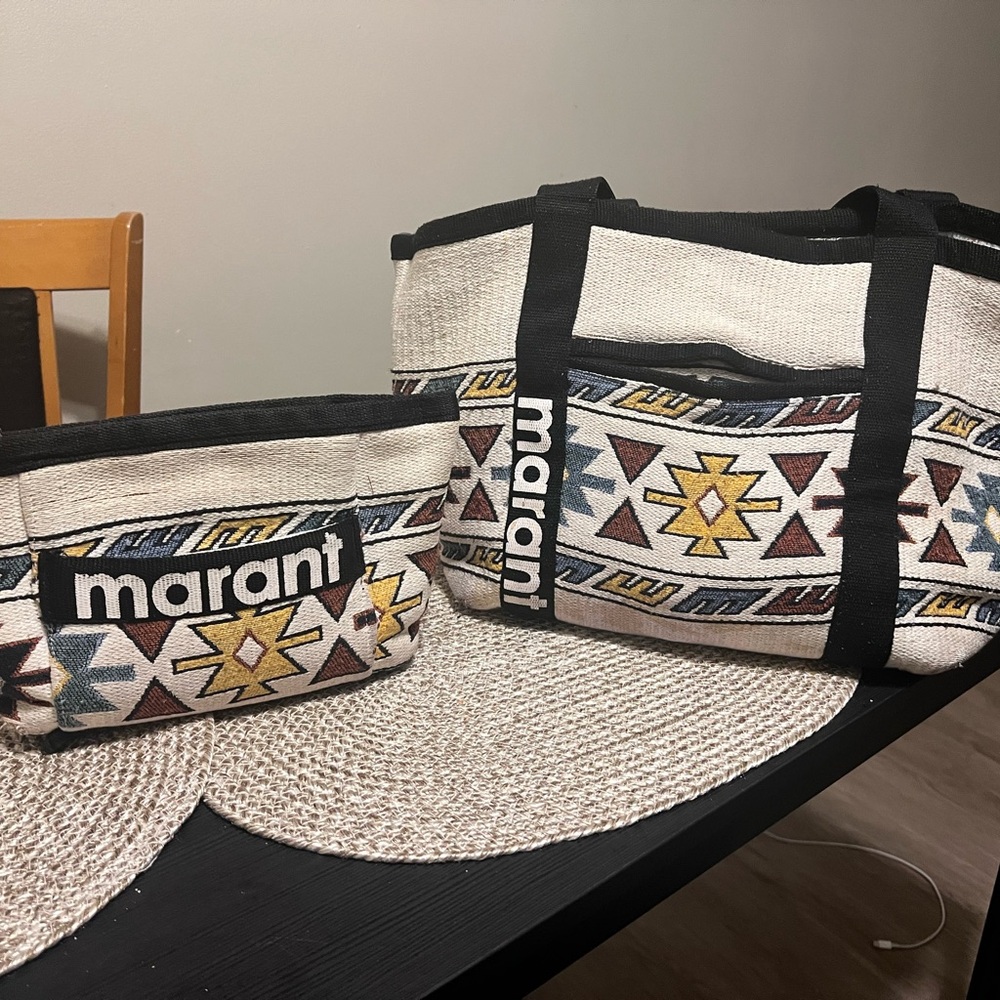 Marant Aztec Pattern Tote and Pouch Set